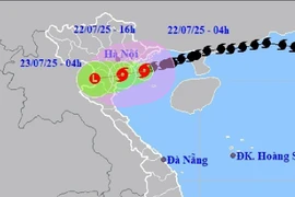 The typhoon's path as of 7 am on July 22 (Photo: National Centre for Hydrometeorological Forecasting)