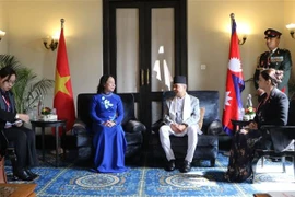 Vietnamese Vice State President Vo Thi Anh Xuan (left) and Nepali Vice President Ram Sahaya Prasad Yadav (Photo: VNA)