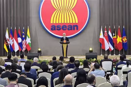 Prime Minister of Timor-Leste Kay Rala Xanana Gusmão on December 11 delivers a policy speech at the ASEAN Headquarters/ASEAN Secretariat. (Photo: VNA)
