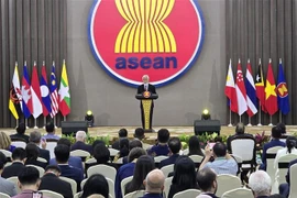 Prime Minister of Timor-Leste Kay Rala Xanana Gusmão on December 11 delivers a policy speech at the ASEAN Headquarters/ASEAN Secretariat. (Photo: VNA)