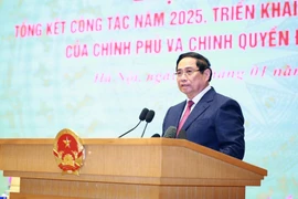 Prime Minister Pham Minh Chinh speaks at the meeting (Photo: VNA)