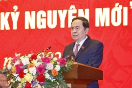 National Assembly Chairman Tran Thanh Man addressing the first-ever lawmaking forum in Hanoi on November 22 (Photo: VNA)
