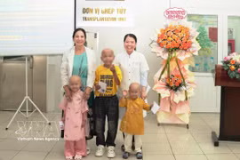 The paediatric patients on the day of their discharge. (Photo published by VNA)