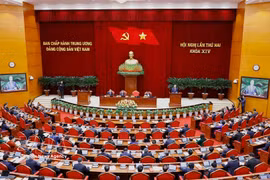 A view of the opening session of the 2nd meeting of the 14th Central Committee of the Communist Party of Vietnam. (Photo: VNA)