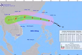 Forecast of the movement direction of super Typhoon Ragasa. (Photo: nchmf.gov.vn)