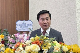 Nguyen Tuong Van, President of the Vietnam – Algeria Friendship Association for the 2025–2030 term, speaks at the congress. (Photo: VNA)