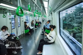 Urban train has become a favourable travel solution for Hanoi's residents. (Photo: VNA)