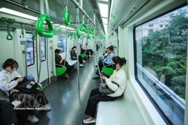 Urban train has become a favourable travel solution for Hanoi's residents. (Photo: VNA)