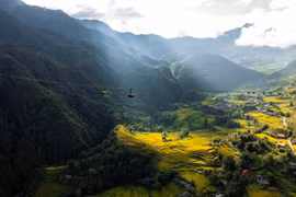 The record-holding Fansipan cable car carries visitors through breathtaking landscapes