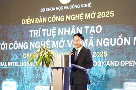 Minister of Science and Technology Nguyen Manh Hung speaks at the Vietnam Open Technology Forum 2025 in Hanoi on November 3. (Photo: VNA)