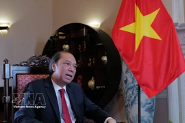 Vietnamese Ambassador to the US Nguyen Quoc Dung grants an interview to the Vietnam News Agency. (Photo: VNA)