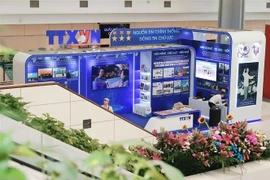 The exhibition stall of Vietnam News Agency at the National Press Festival 2025. (Photo: VNA) 