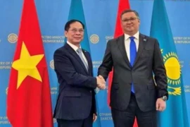 Vietnamese Deputy Prime Minister and Minister of Foreign Affairs Bui Thanh Son (L) and his Kazakh counterpart Murat Nurtleu (Source: VOV)