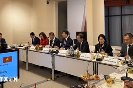 The delegation of Ministry of Home Affairs at the meeting with the leaders of Thuringia state. (Photo: VNA)