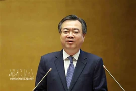 Politburo member, Secretary of the Party Central Committee and Chairman of its Commission for Policies and Strategies Nguyen Thanh Nghi speaks at the national conference disseminating and implementing the Resolution of the 14th National Party Congress in Hanoi on February 7. (Photo: VNA)