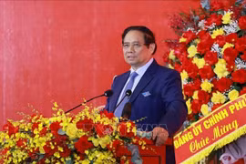 Prime Minister Pham Minh Chinh addresses the 4th Party Congress of the EVN Party Organisation for the 2025–2030 tenure held in Hanoi on August 10 (Photo: VNA)