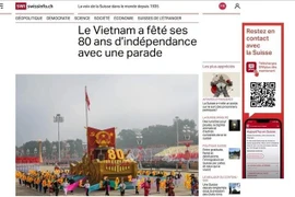 An article published on SwissInfo writes that the parade celebrating Vietnam’s 80th National Day is not only a display of military strength but also a heroic testament to the nation’s journey of national construction and defence through countless challenges. (Screenshot photo)