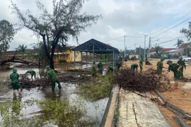 On November 24, the Dak Lak Border Guard Command continues deploying maximum forces and vehicles to the hardest-hit localities, working closely with Party Committees and administrations at all levels, as well as forces to assist residents in addressing post-flood consequences and stabilising their lives. (Photo: VietnamPlus)