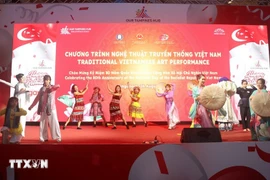 A performance at the Vietnamese traditional arts showcase in Singapore. (Photo: VNA)