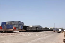 A corner of the cargo station in Vientiane, part of the Laos–China railway system. (Photo: VNA)