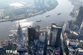 Financial buildings in the downtown area of Ho Chi Minh City along the Saigon River. (Photo: VNA)