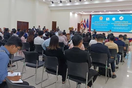 The Vietnam–Cambodia business networking conference takes place in Svay Rieng province, Cambodia, on August 27. (Photo: VNA)