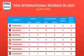 Vietnam ranks third in Southeast Asia for the number of FIFA-accredited referees (Photo: ASEAN Football)