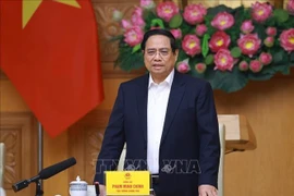 Prime Minister Pham Minh Chinh speaks at a meeting on accelerating Quang Trung Campaign. (Photo: VNA)