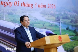Prime Minister Pham Minh Chinh speaks at the meeting (Photo: VNA)