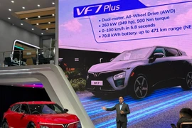 VinFast's VF7 electric car model is introduced in the Indonesian market. (Photo: VNA)