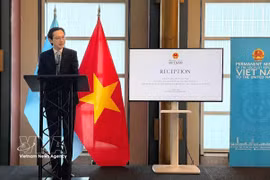 Ambassador Do Hung Viet addresses the reception before the 11th Review Conference of the Treaty on the Non-Proliferation of Nuclear Weapons. (Photo: VNA)