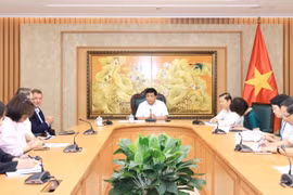 Deputy Prime Minister Nguyen Chi Dung (centre) at a meeting with German-based Avestos Group on July 23, 2025. (VNA)