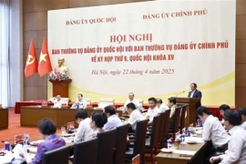 Secretary of the Government's Party Committee and Prime Minister Pham Minh Chinh speaks at the conference. (Photo: VNA)