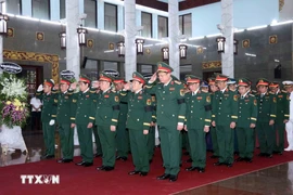 A delegation of the Central Military Commission pays tribute to General Le Van Dung. (Photo: VNA)