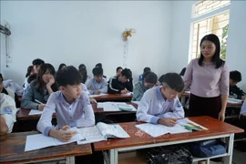 A class session at Tho Thanh Secondary School, Nghe An province. (Photo: VNA)