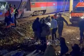 Scene of the high-speed train collision in Adamuz, Spain on January 18 (Photo: Reuters/VNA)