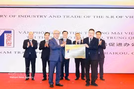 Representatives from Vietnam and China's Hainan province pose for a group photo at the inauguration ceremony (Photo: VNA)