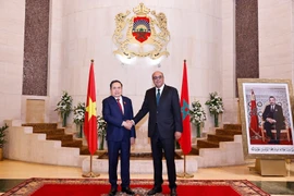 Chairman of the Vietnamese National Assembly Tran Thanh Man (L) meets with President of the Moroccan House of Councillors Mohamed Ould Errachid in Rabat on July 25. (Photo: VNA)