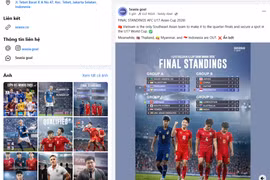Indonesia’s Seasia Goal updates fans on the Vietnam-UAE match on its Facebook page. (Photo: Screenshot)
