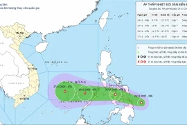 The direction of the tropical depression over the eastern waters of the central Philippines on November 24 (Photo: National Centre for Hydrometeorological Forecasting)