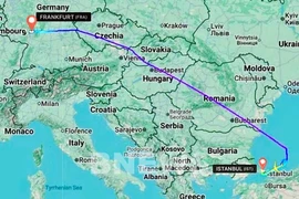 Flight VN30, en route from Frankfurt to Ho Chi Minh City, was diverted to Istanbul International Airport in Türkiye on September 17 to address a medical emergency. (Photo published by VNA)