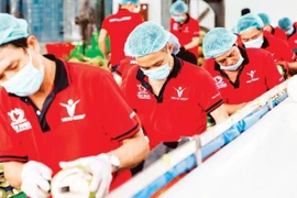 Workers process coconuts for export at Vina T&T Group. (Photo: nhandan.vn)