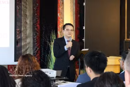 Dang Hoang Linh, Minister-Counsellor of the Vietnamese Embassy in Germany, speaks at the event. (Photo: VNA)