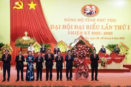 Politburo member and State President Luong Cuong (R) attends the first congress of the Party Organisation of Phu Tho province for the 2025–2030 tenure on September 30, 2025. (Photo: VNA)