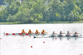 Rowers compete at the 2025 Asian Rowing Championships. (Photo: VNA)