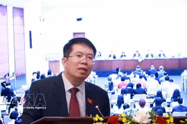 Vice Chairman of the NA Office Nguyen Van Hien speaks at the press briefing (Photo: VNA)