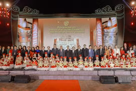 Delegates at the ceremony to receive UNESCO’s recognition of Hanoi as a member of the Global Network of Learning Cities. (Photo: VNA)