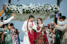 The wedding of Kulvin Kaur and Dilip Bhagwan in Da Nang city. (Photo released by VNA)