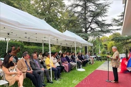 Indonesian Ambassador Dr. Bebeb A.K.N. Djundjunan addresses the ASEAN Day in Greece. (Photo: VNA)