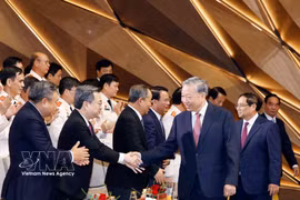 Party General Secretary and State President To Lam and delegates at the ceremony marking the 80th anniversary of the PPS advisory force (April 18, 1946–2026) in Hanoi on April 11 (Photo: VNA)